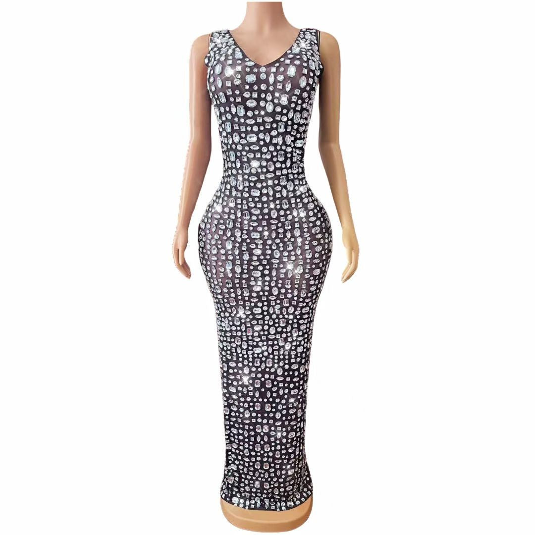 CELESINYI Baidou Crystal Black Brown Gown