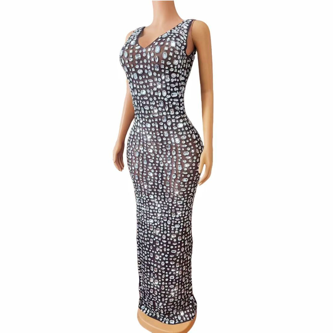 CELESINYI Baidou Crystal Black Brown Gown