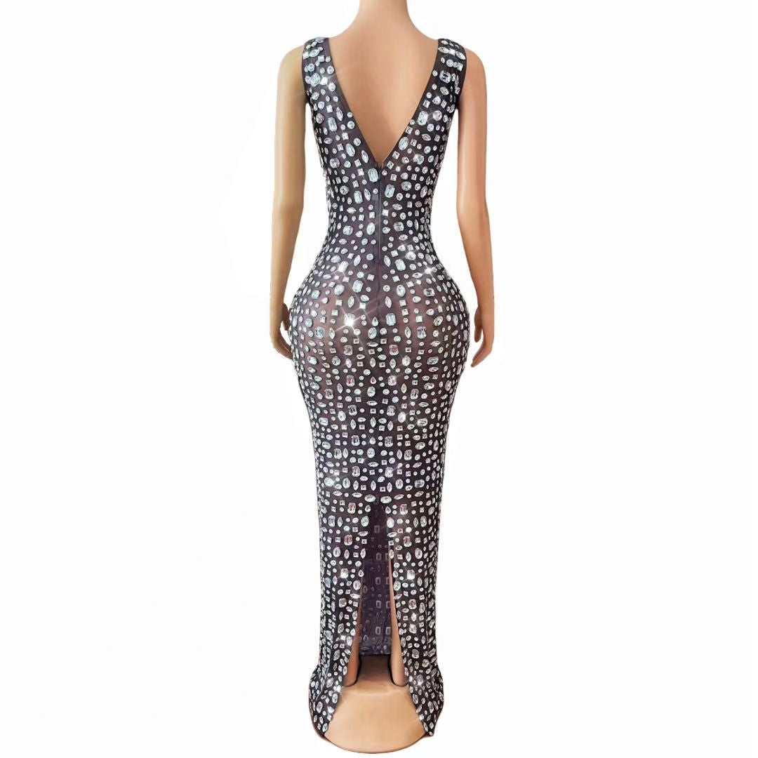 CELESINYI Baidou Crystal Black Brown Gown
