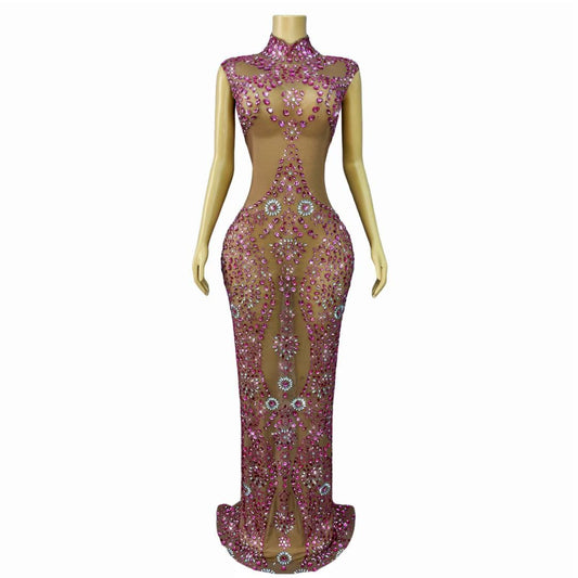 CELESINYI Taoxin Crystal Peach Heart Gown