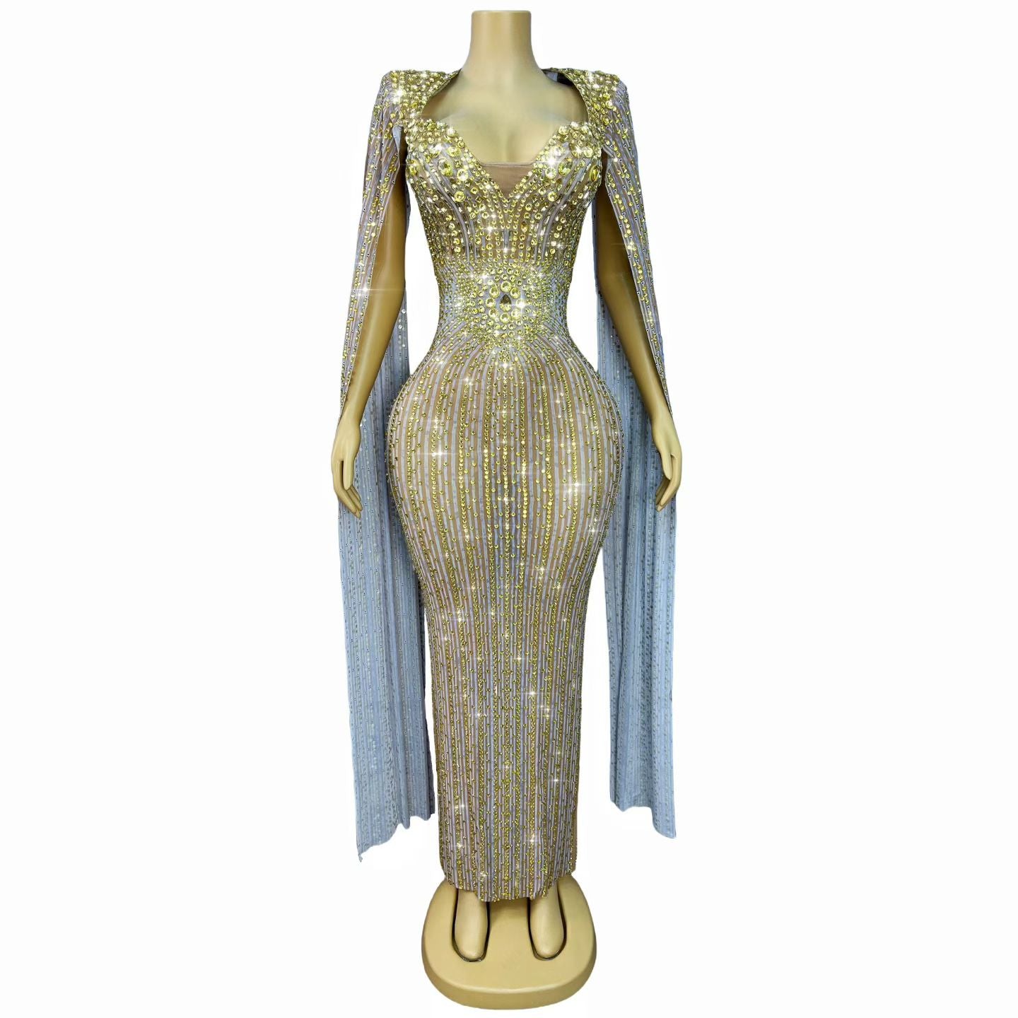 CELESINYI Luopan Crystal Compass Cape Gown (Gold)
