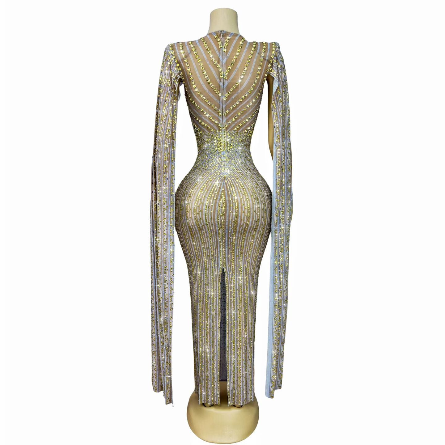 CELESINYI Luopan Crystal Compass Cape Gown (Gold)