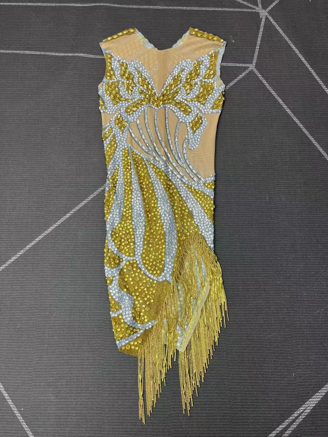 CELESINYI Huangjindie Crystal Gold Butterfly Gown
