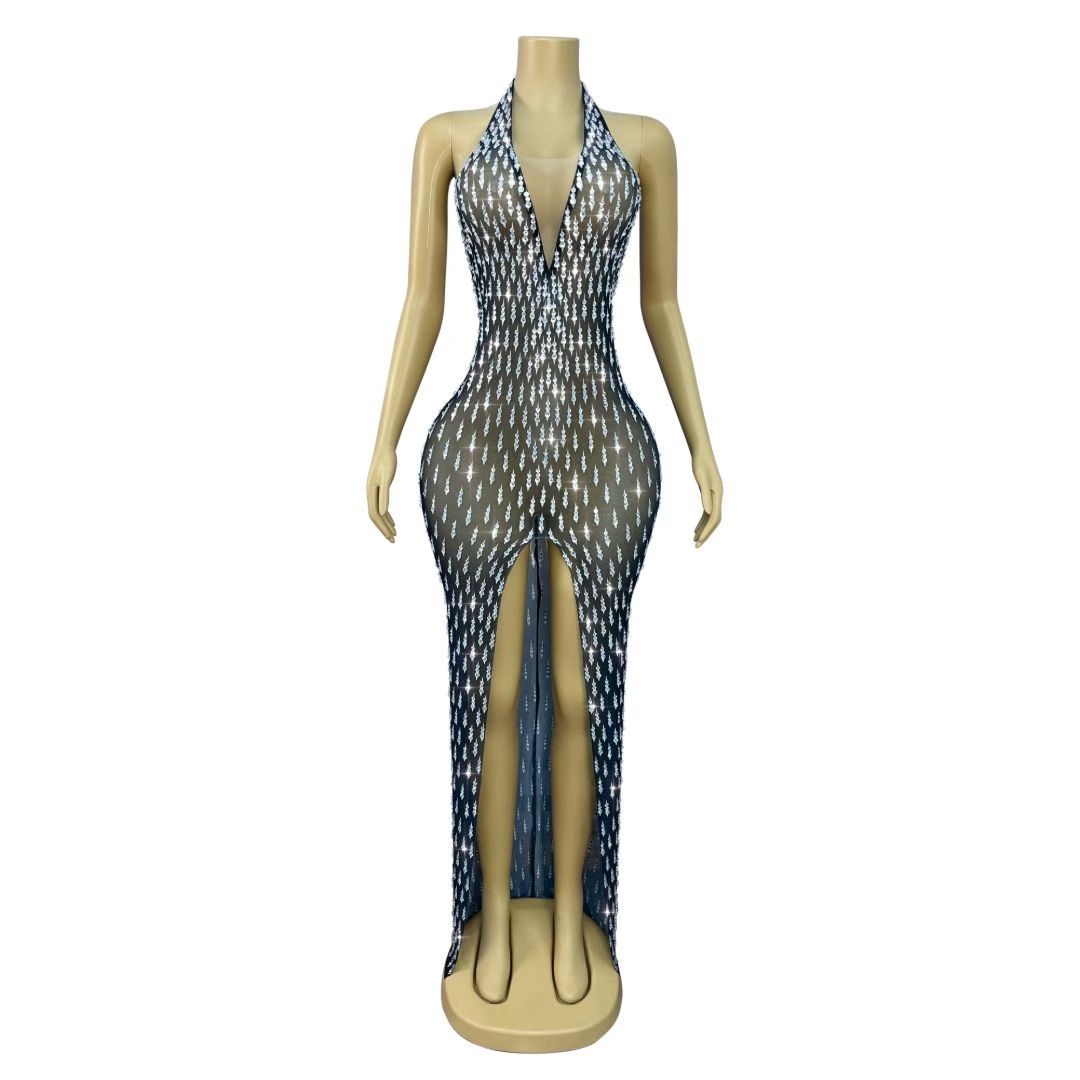 CELESINYI Haibao Crystal Rain Drop Gown
