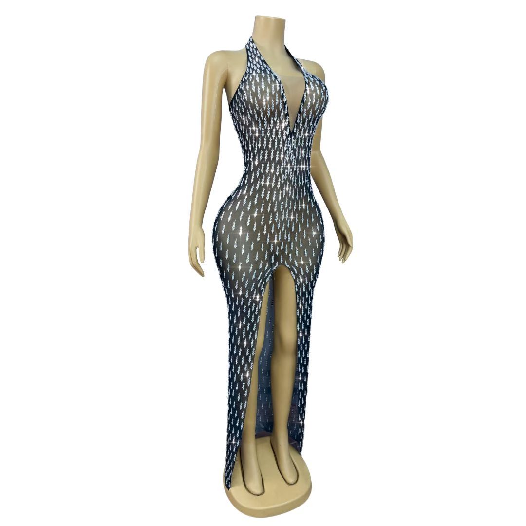 CELESINYI Haibao Crystal Rain Drop Gown