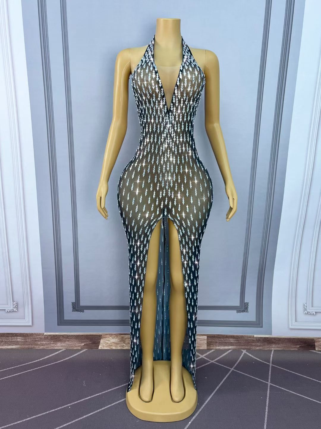 CELESINYI Haibao Crystal Rain Drop Gown