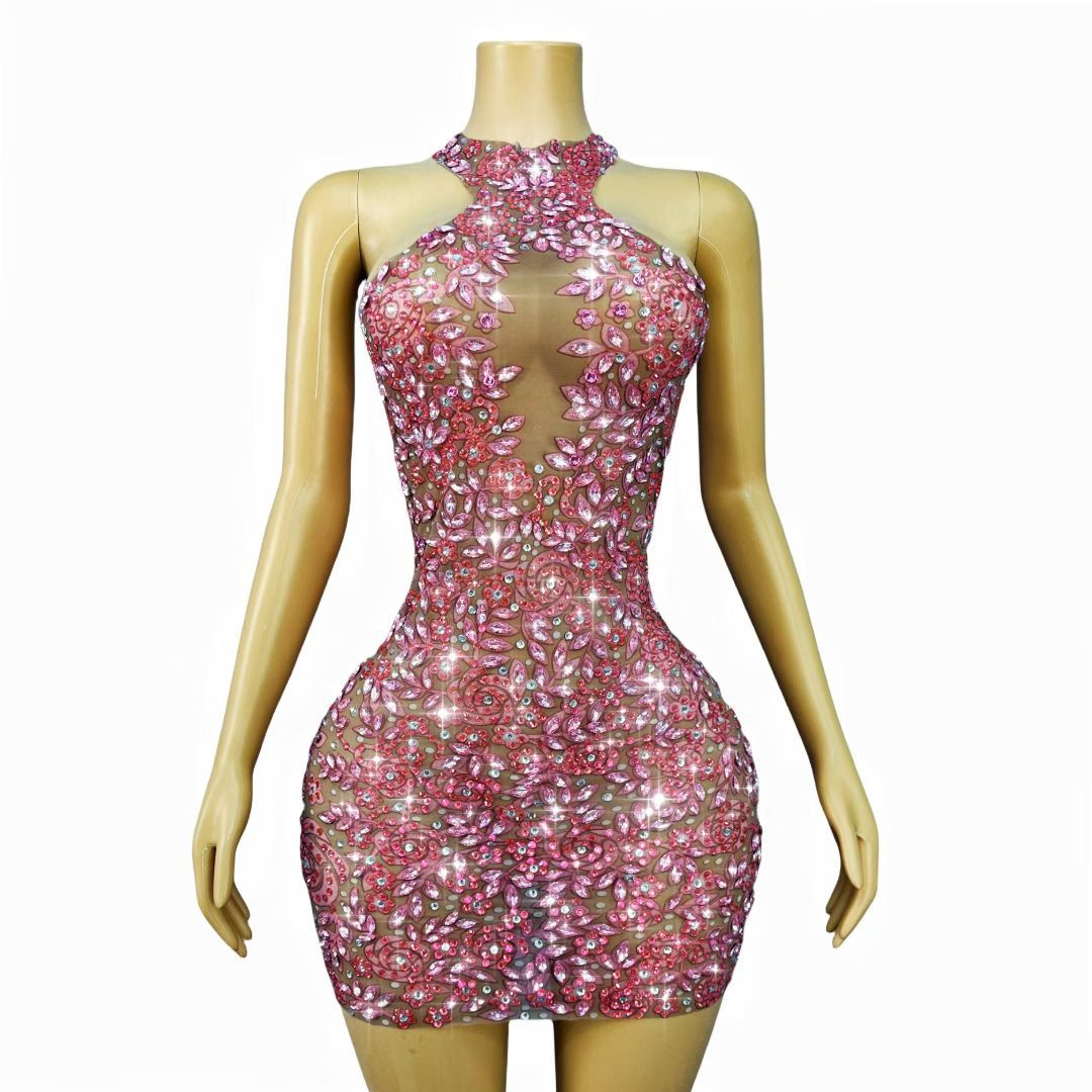 CELESINYI Fenyanmeigui Crystal Pink Rose Gown