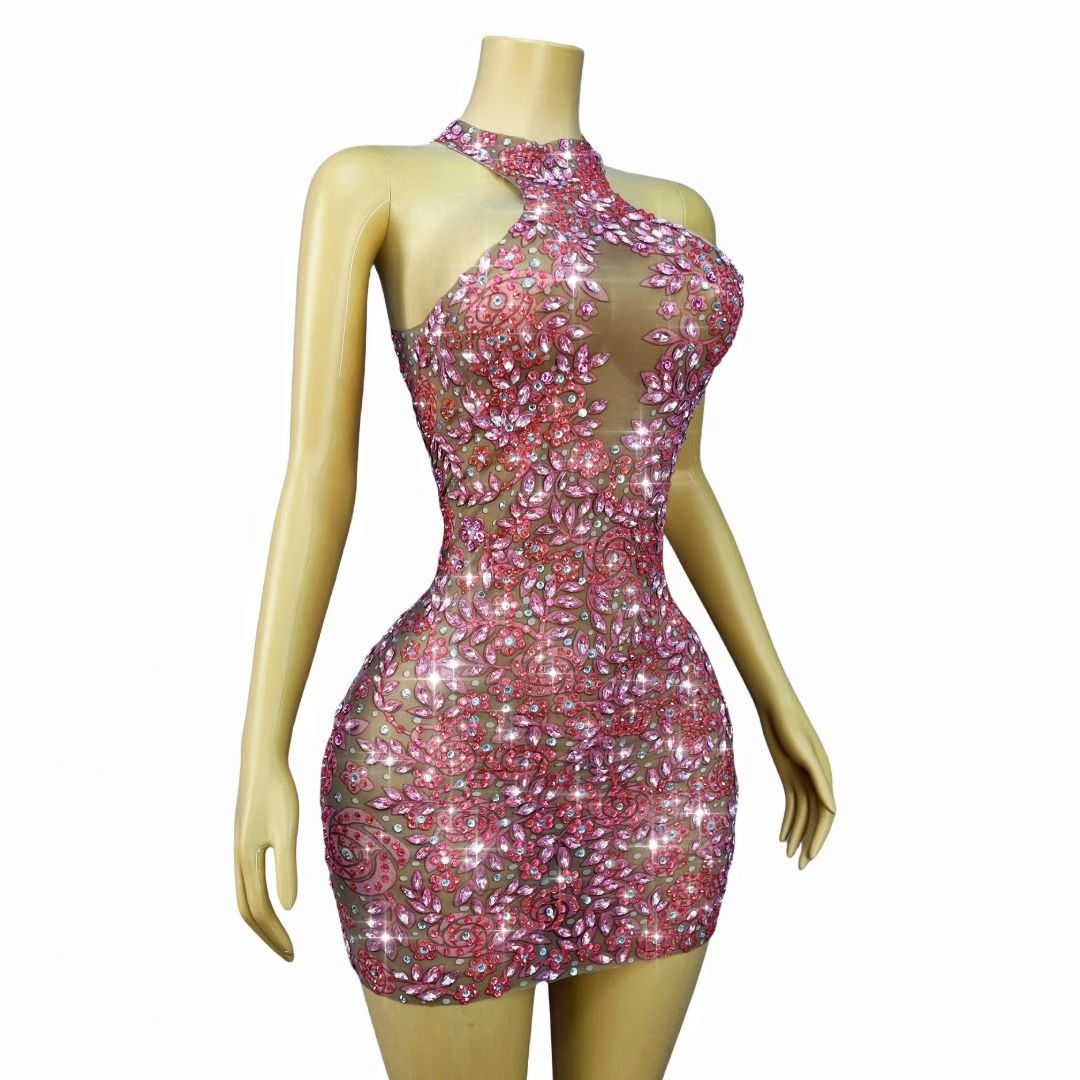 CELESINYI Fenyanmeigui Crystal Pink Rose Gown