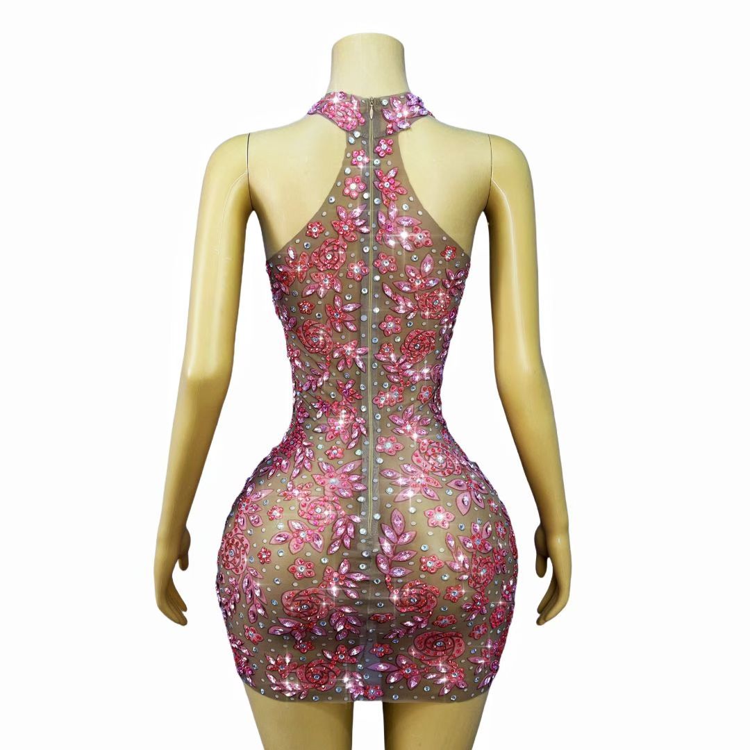 CELESINYI Fenyanmeigui Crystal Pink Rose Gown