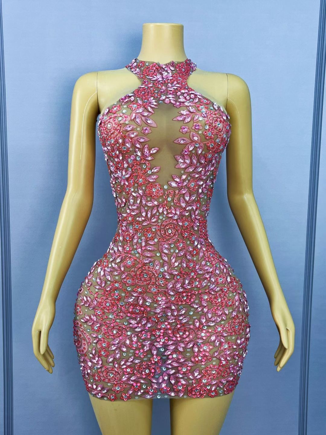 CELESINYI Fenyanmeigui Crystal Pink Rose Gown