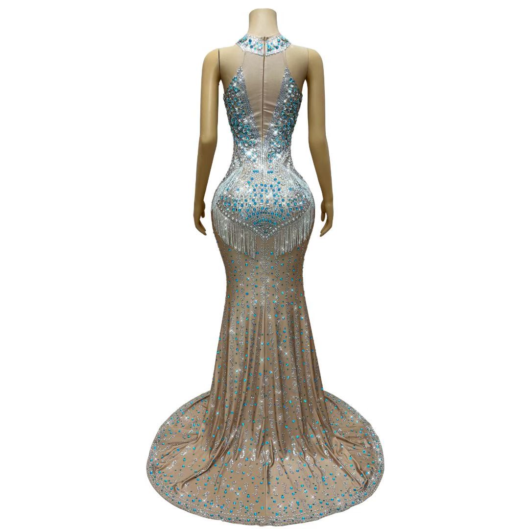 CELESINYI Lancaihua Crystal Ice Blue Gown