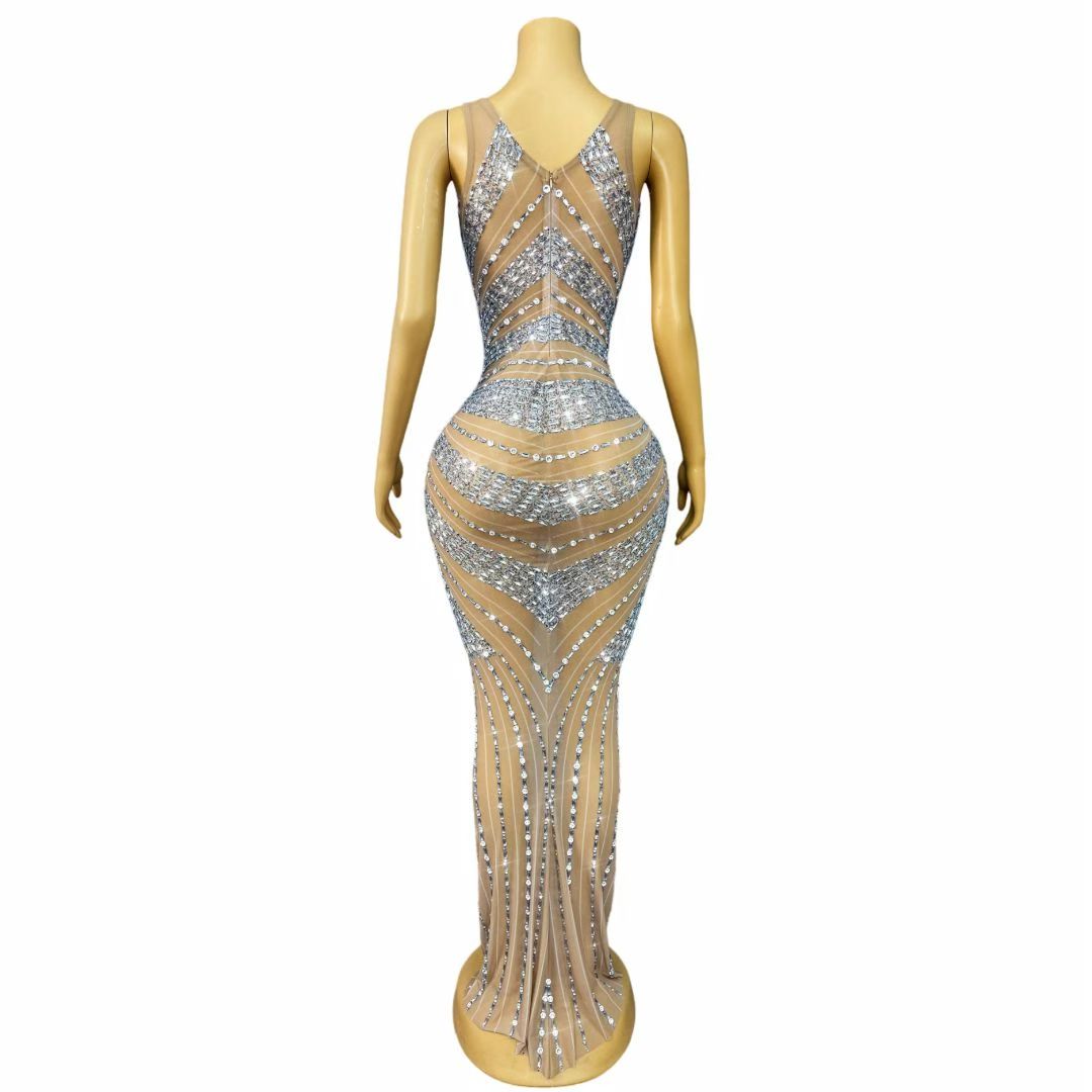 CELESINYI Penquan Crystal Fountain Gown