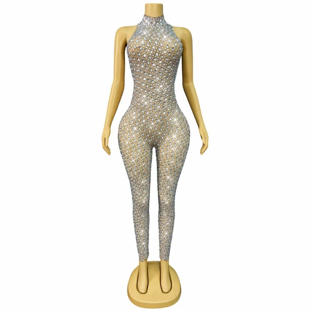 CELESINYI Xielei Crystal Grid Catsuit