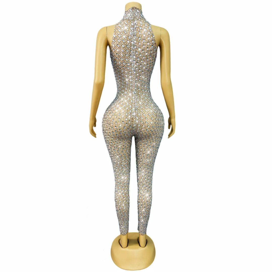 CELESINYI Xielei Crystal Grid Catsuit