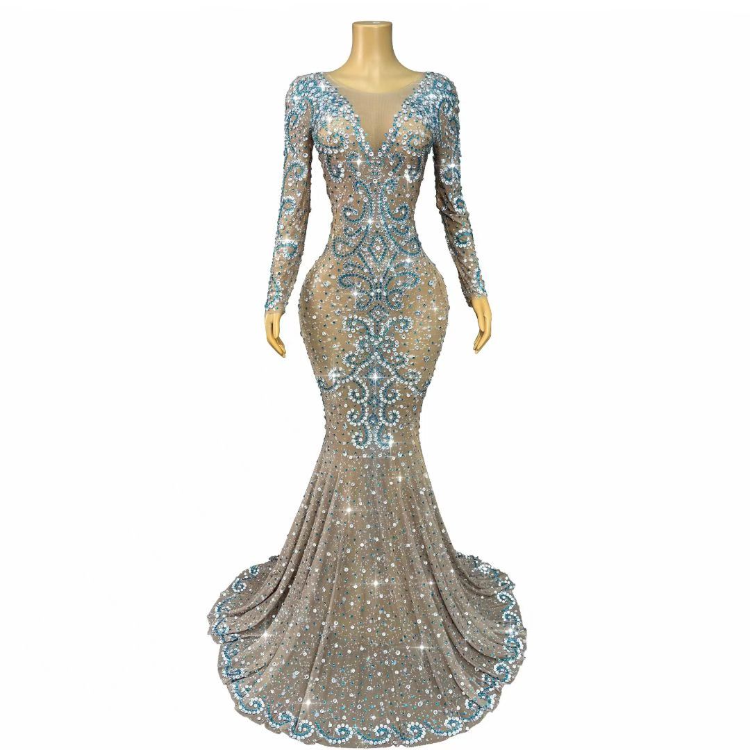 CELESINYI Shuixiliu Crystal Lake Mermaid Gown