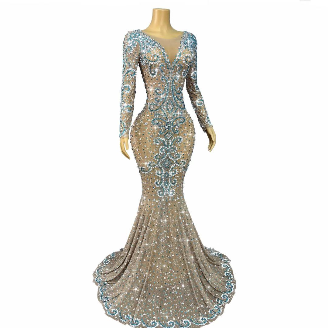 CELESINYI Shuixiliu Crystal Lake Mermaid Gown