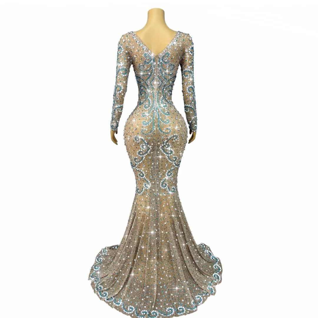 CELESINYI Shuixiliu Crystal Lake Mermaid Gown