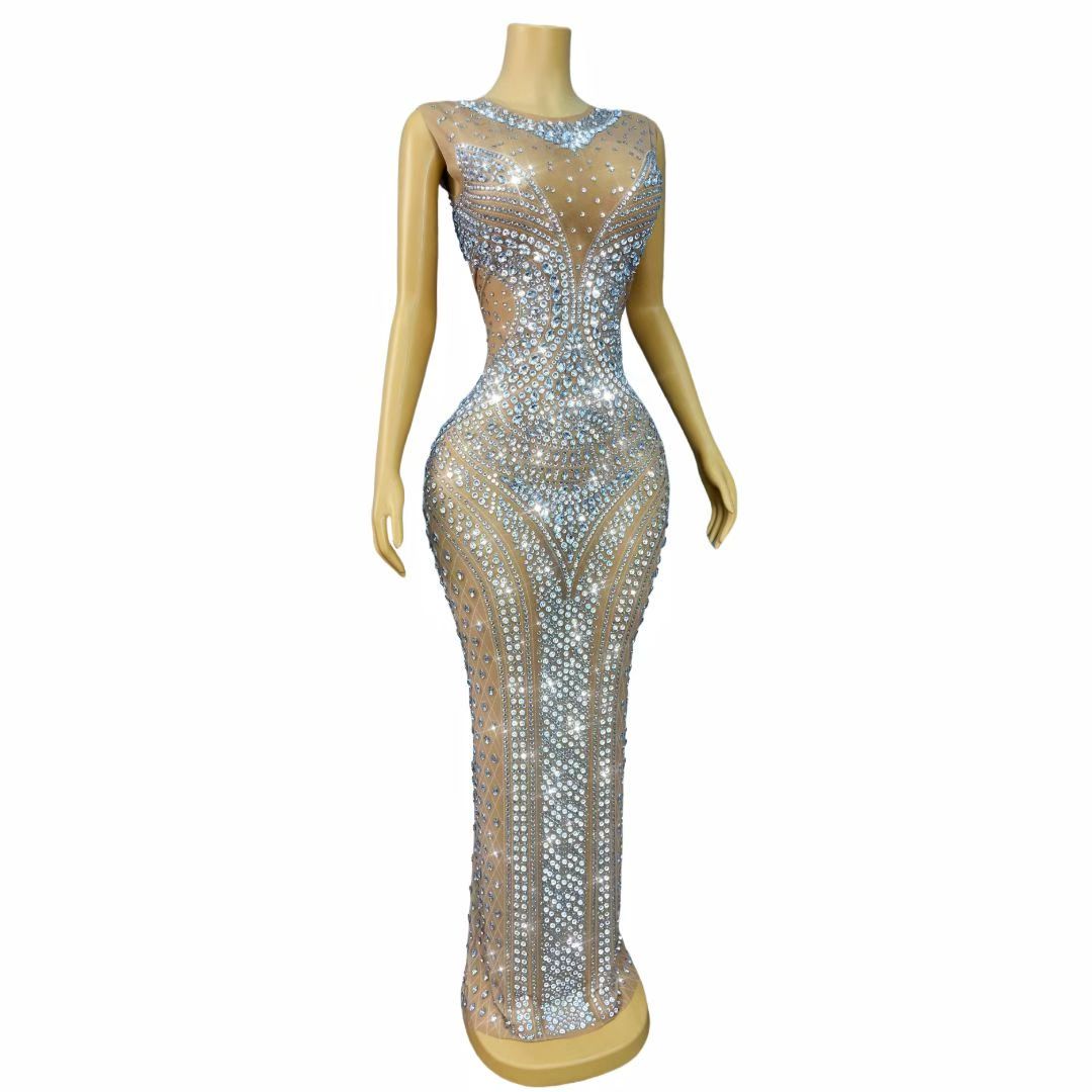 CELESINYI Qiaojiaren Crystal Emerald Gown (Silver)