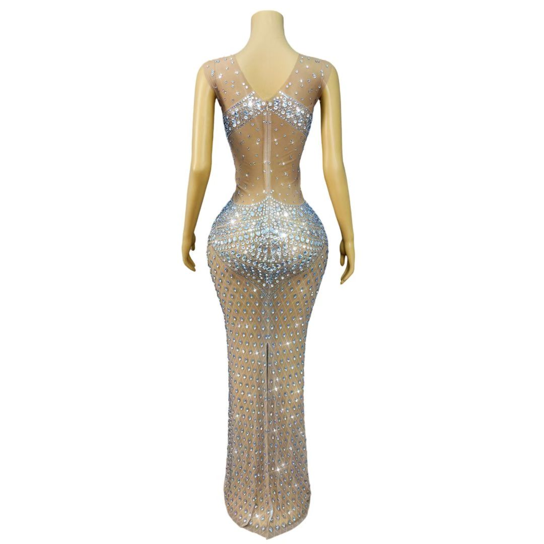 CELESINYI Qiaojiaren Crystal Emerald Gown (Silver)