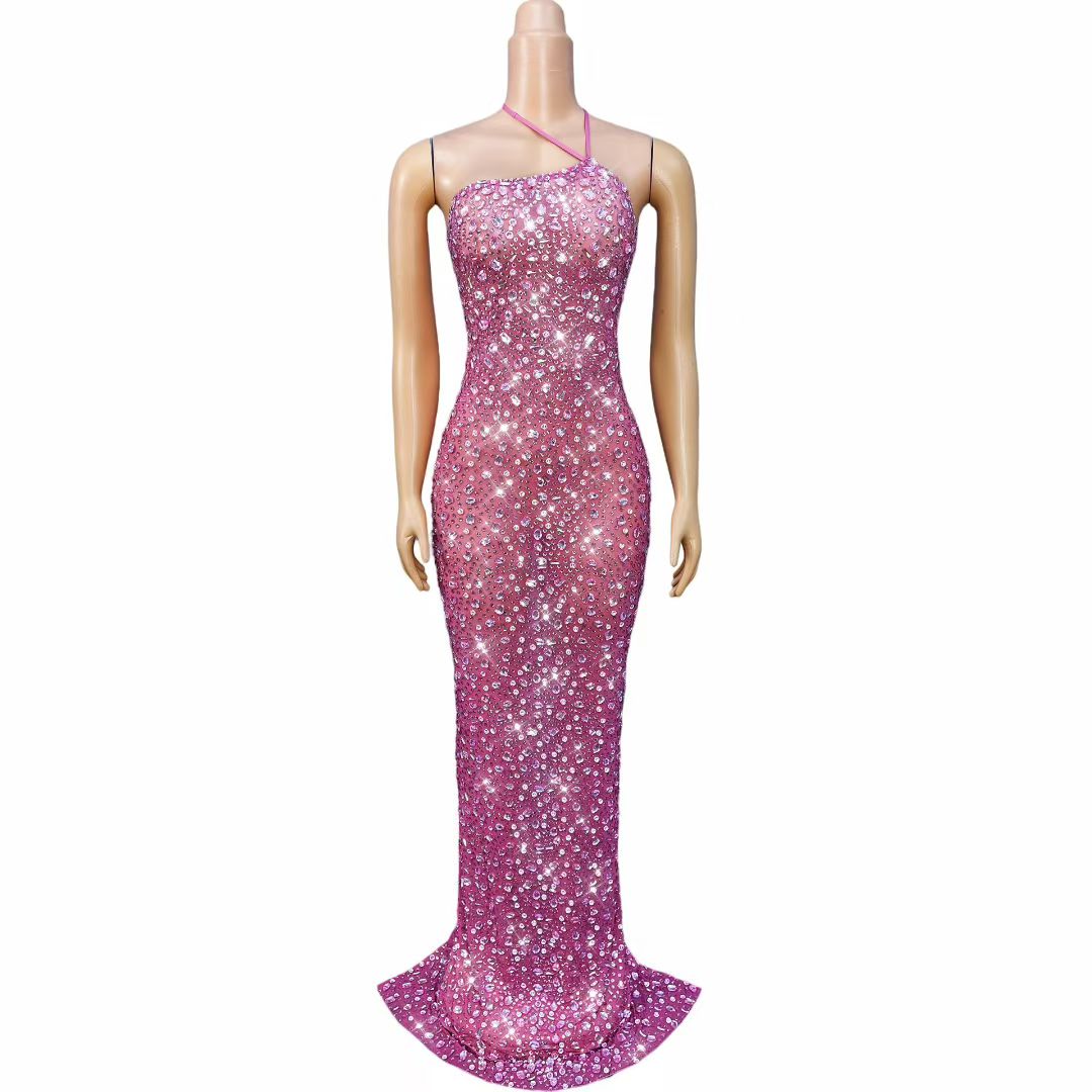 CELESINYI Xingyao Crystal Pink Mermaid Gown