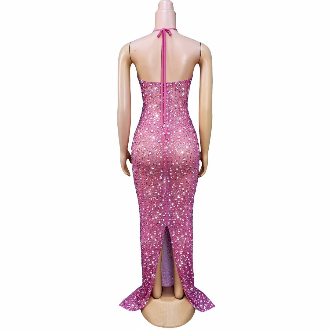CELESINYI Xingyao Crystal Pink Mermaid Gown