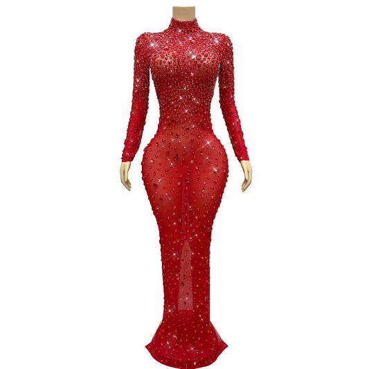 CELESINYI Dashuijing Crystal Ruby Gown