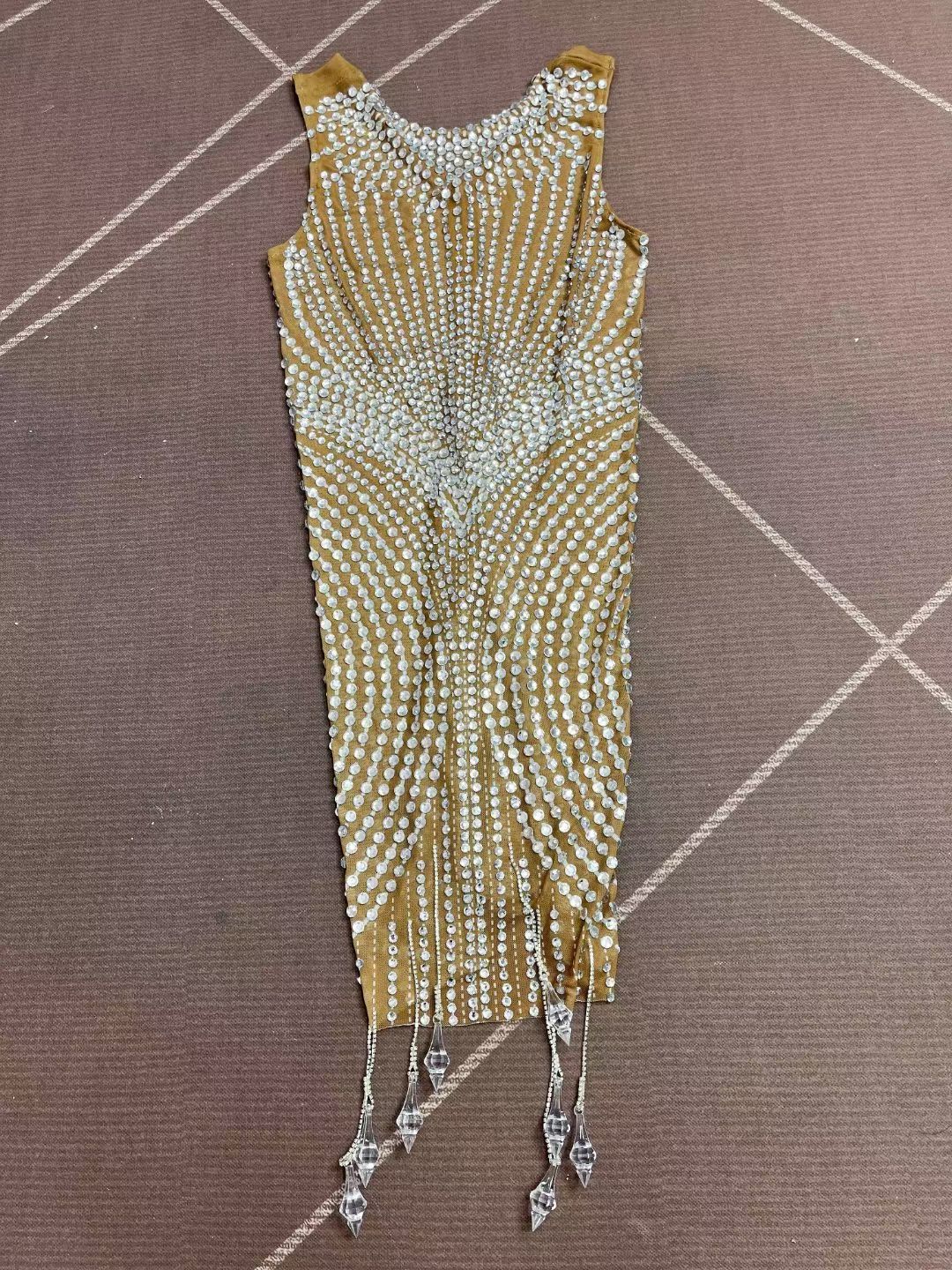 CELESINYI Guyawen Crystal Radiant Art Deco Mini Dress