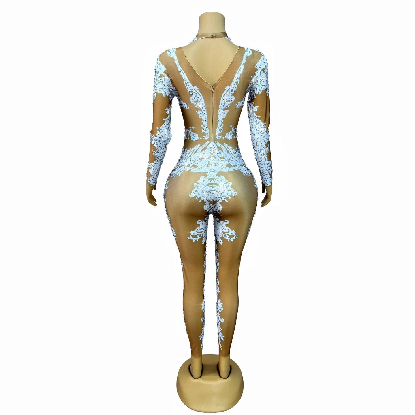 CELESINYI Geseputao Crystal Illusion Catsuit (White Clear)
