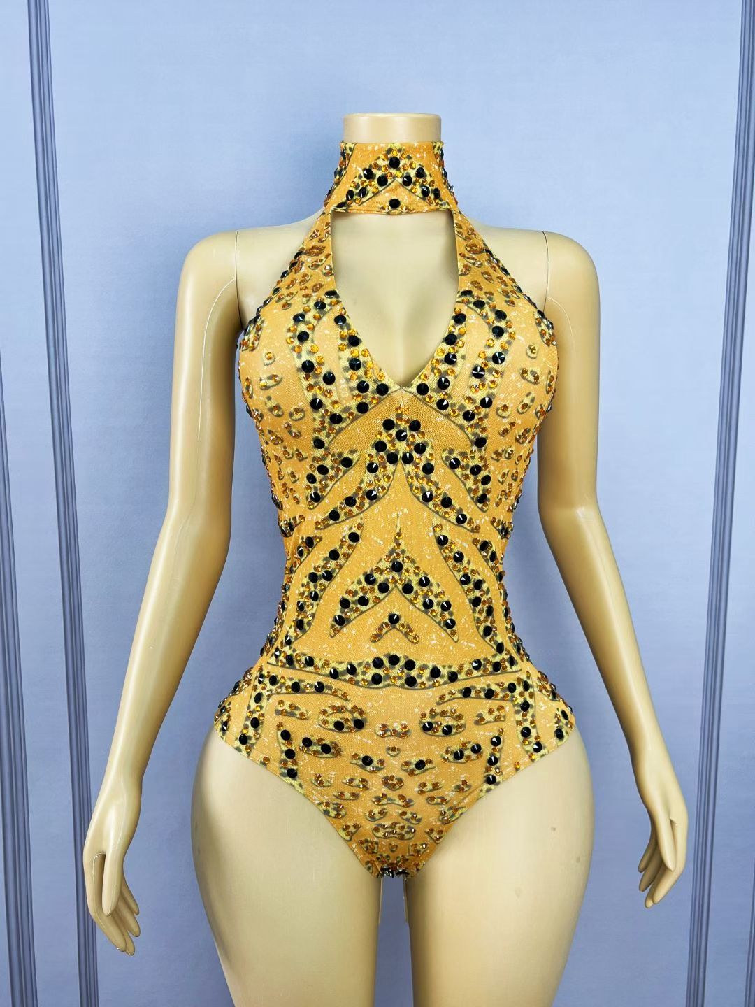 CELESINYI Huobao Crystal Leopard Flame Leotard