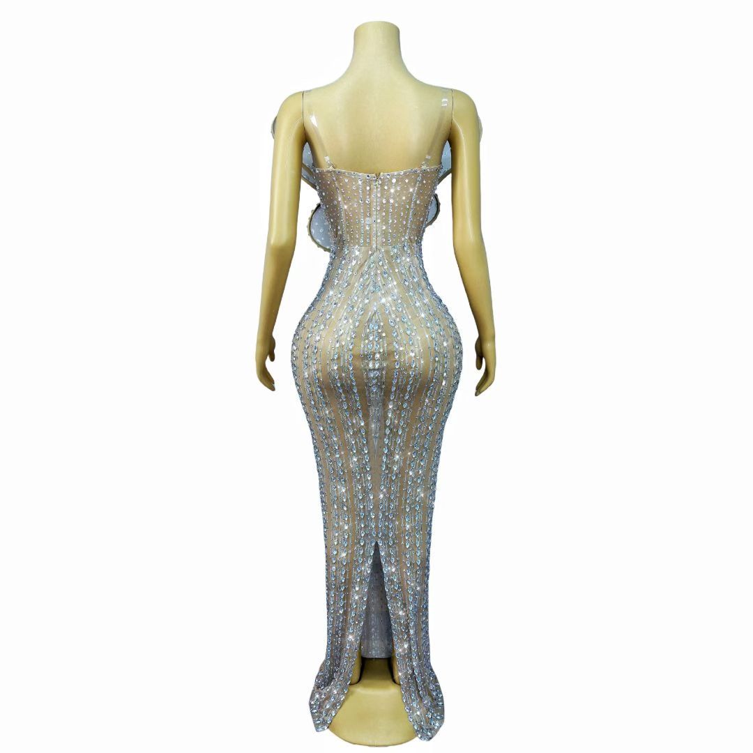 CELESINYI Yehuban Crystal Petal Applique Gown