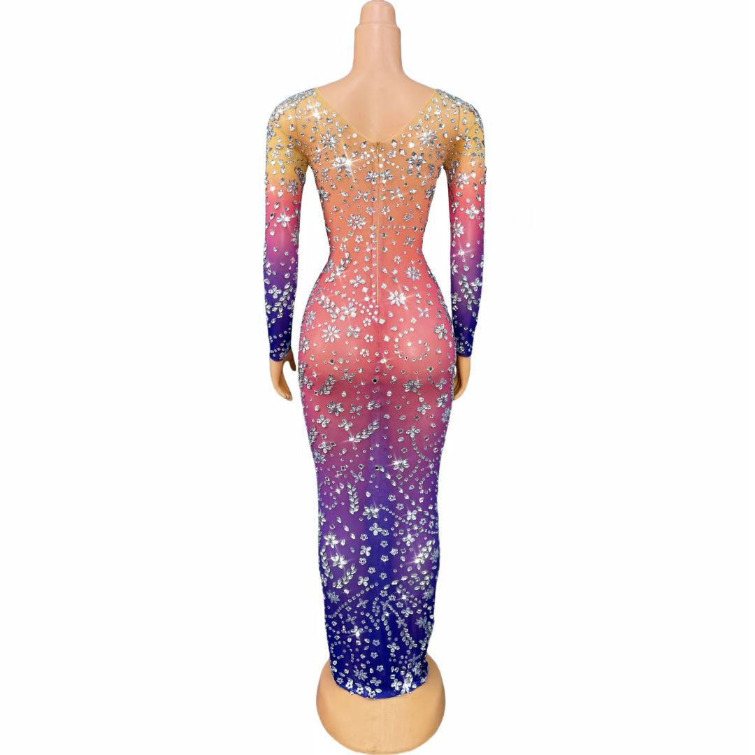 CELESINYI Xingchen Crystal Gradient Illusion Gown