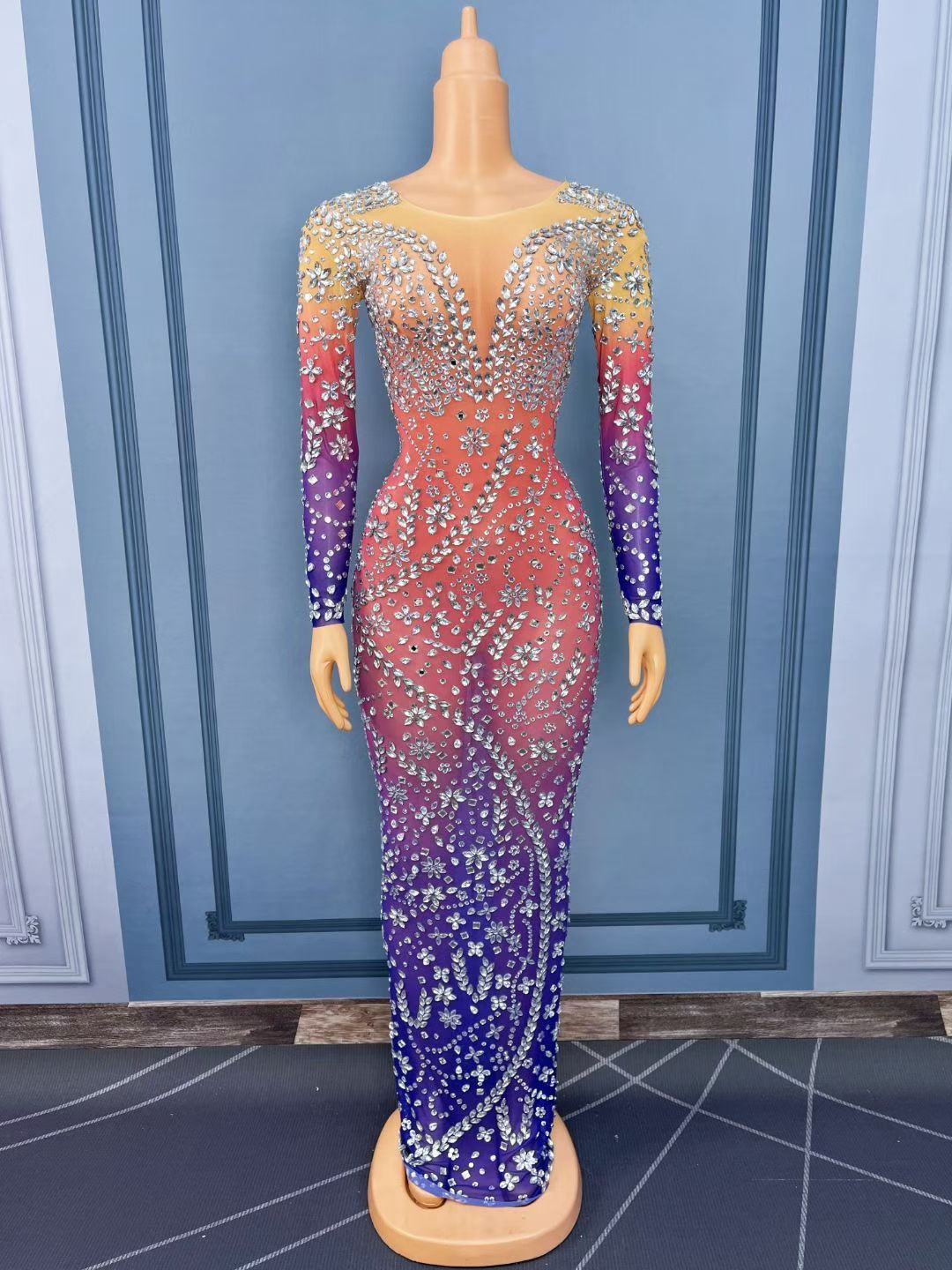 CELESINYI Xingchen Crystal Gradient Illusion Gown