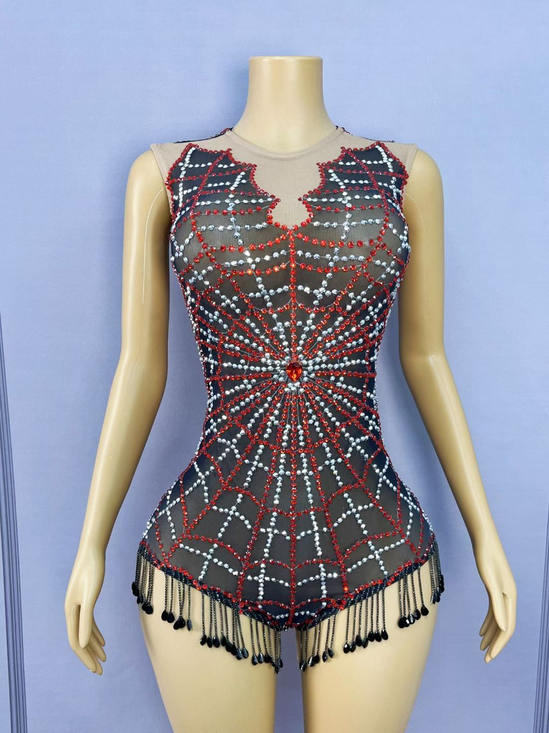 CELESINYI Hongzhizhu Crystal Spider Web Leotard