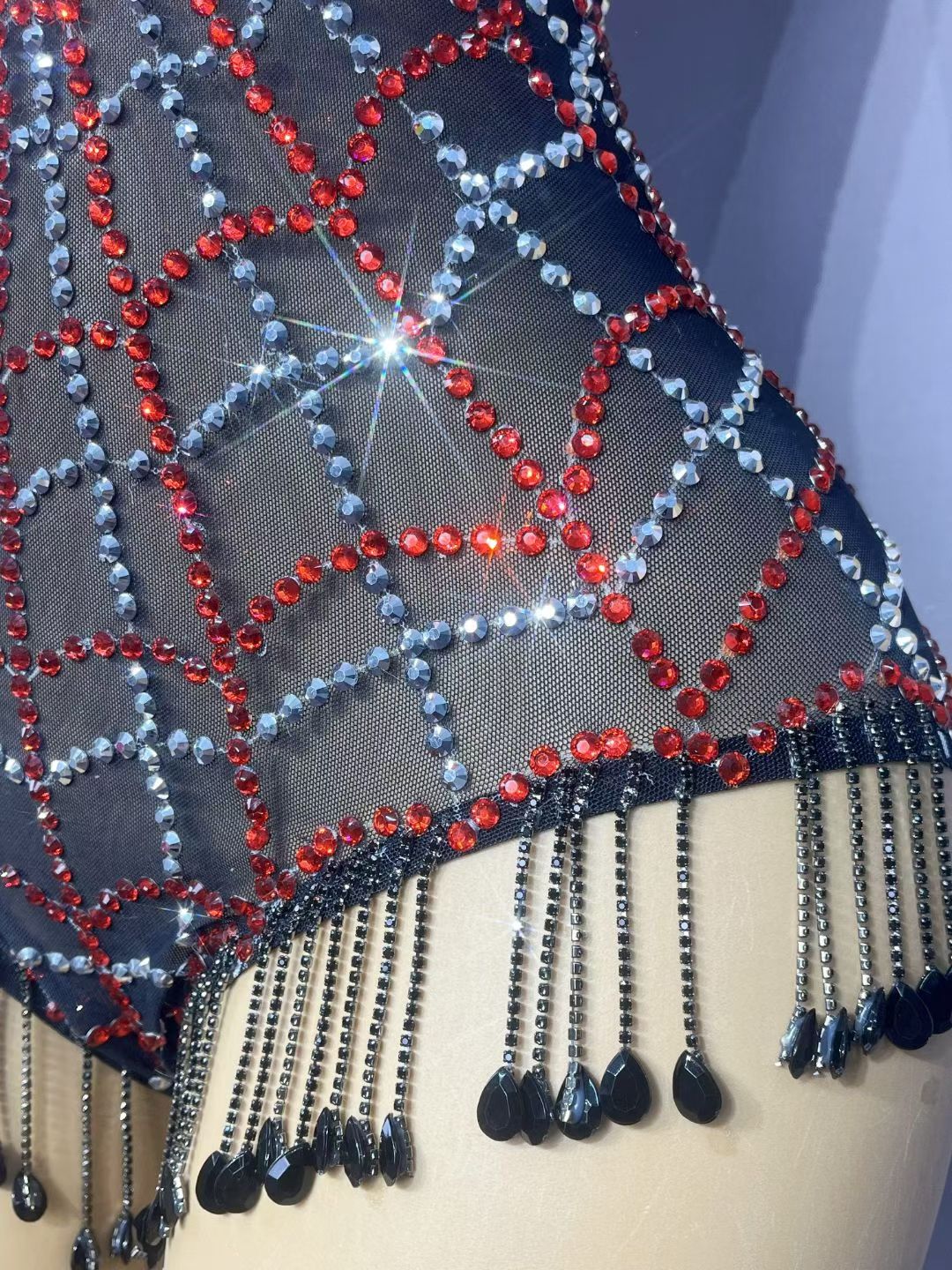 CELESINYI Hongzhizhu Crystal Spider Web Leotard