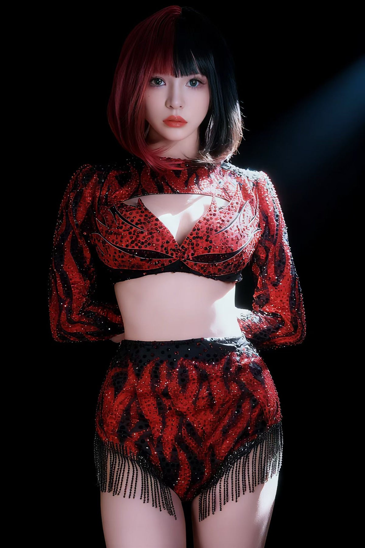 CELESINYI Hongyun Crystal Red Black Swirl Party Set