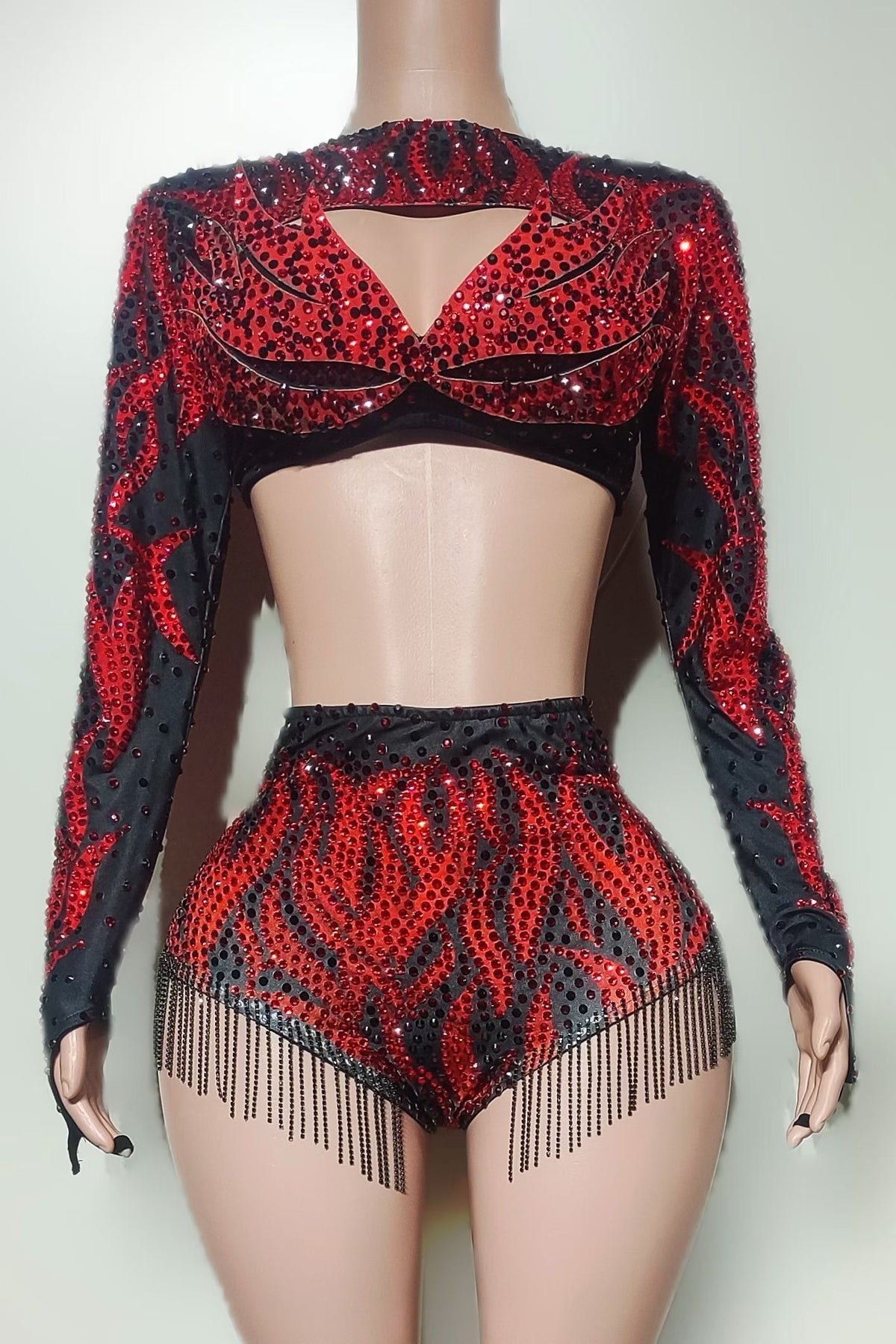 CELESINYI Hongyun Crystal Red Black Swirl Party Set