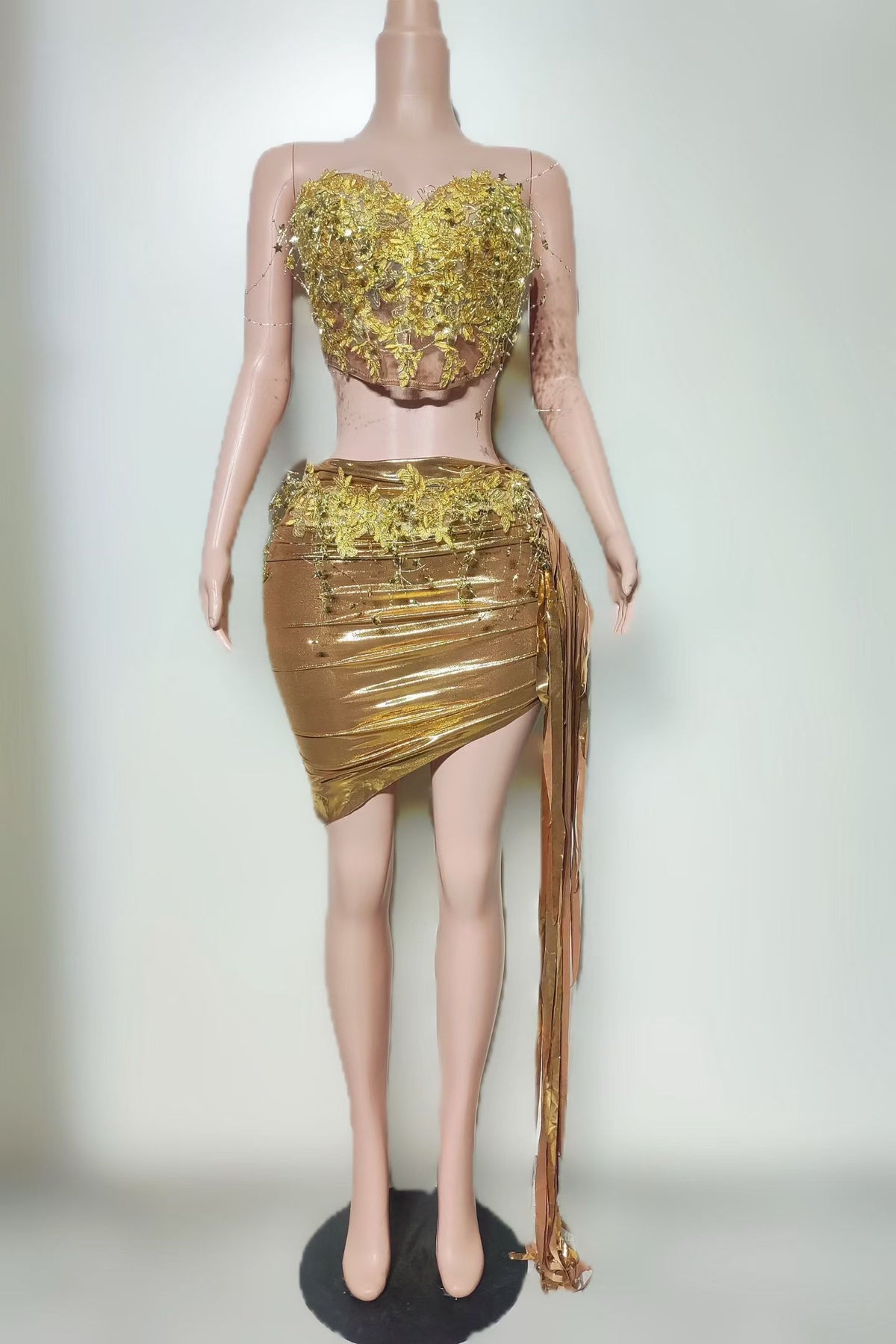 CELESINYI Jinli Crystal Gold Leaf Two Piece Set