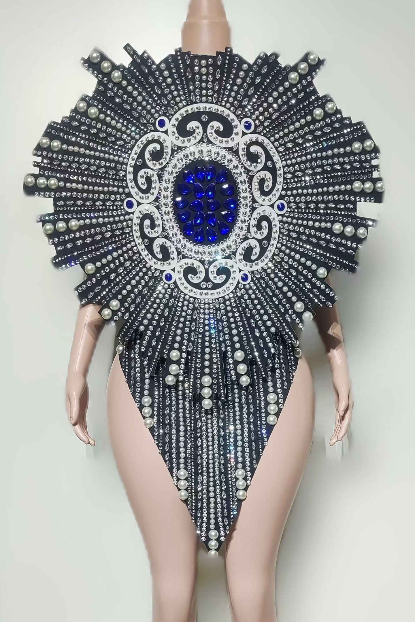 CELESINYI Feichuan Crystal Sunburst Pearl Stage Dress