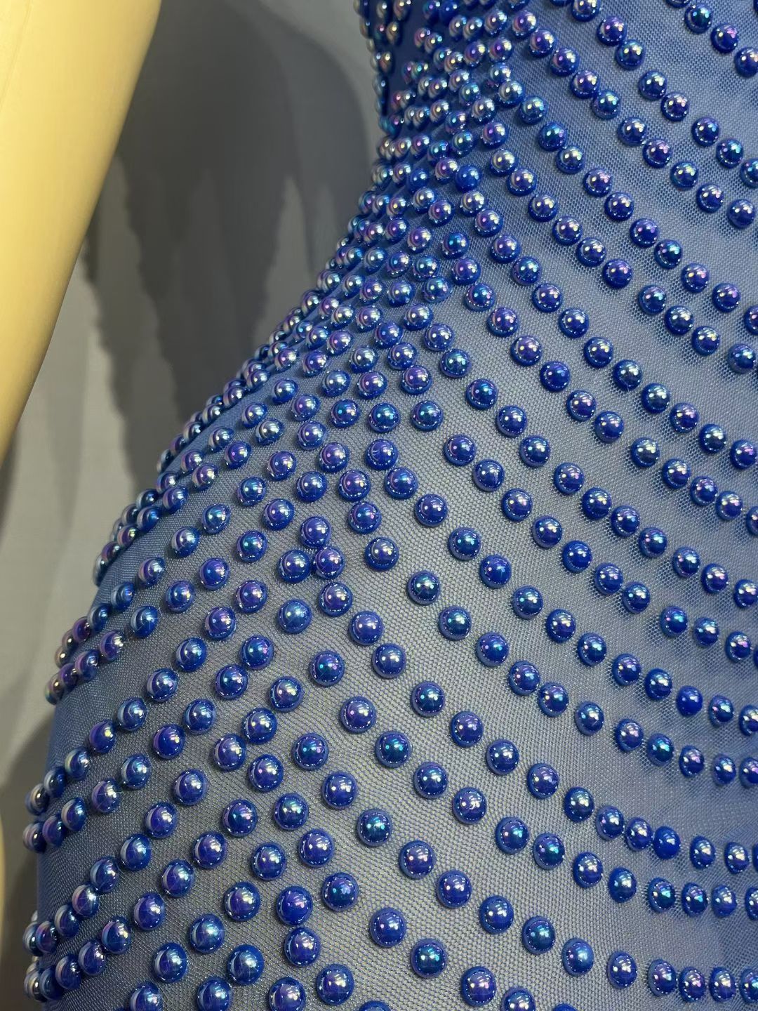 CELESINYI Qingkongwanli Crystal Royal Blue Mini Dress