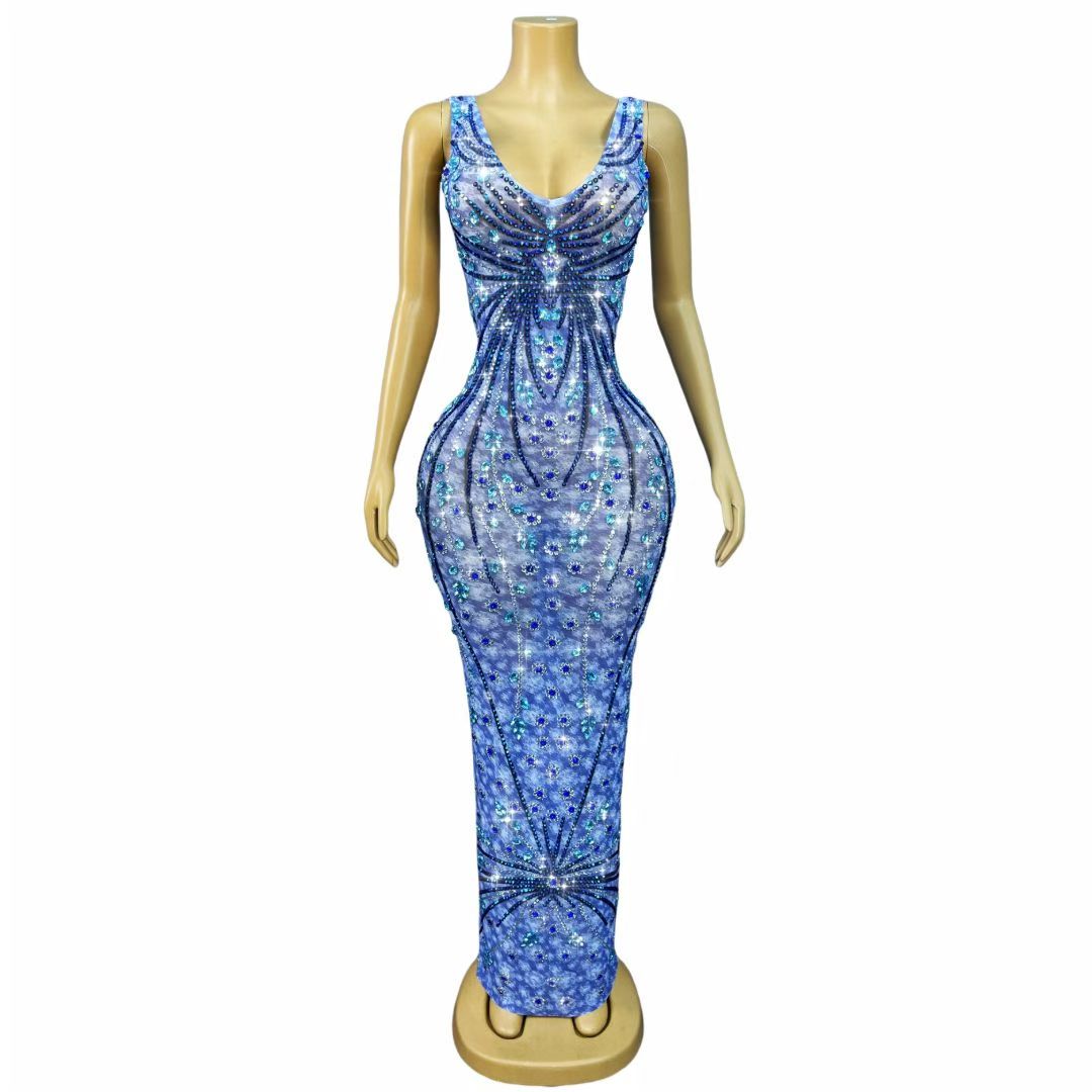 CELESINYI Lanxinglian Crystal Starburst Gown