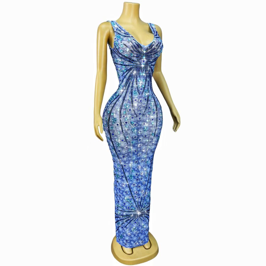 CELESINYI Lanxinglian Crystal Starburst Gown