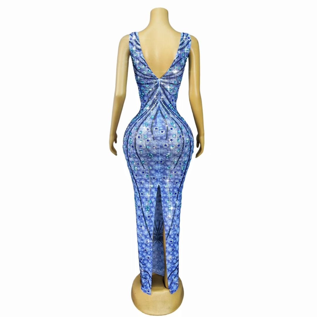CELESINYI Lanxinglian Crystal Starburst Gown