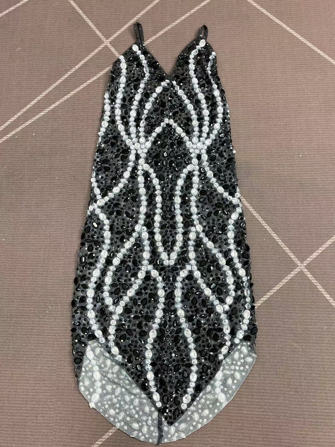 CELESINYI Heixuanfeng Crystal Diamond Storm Mini Dress