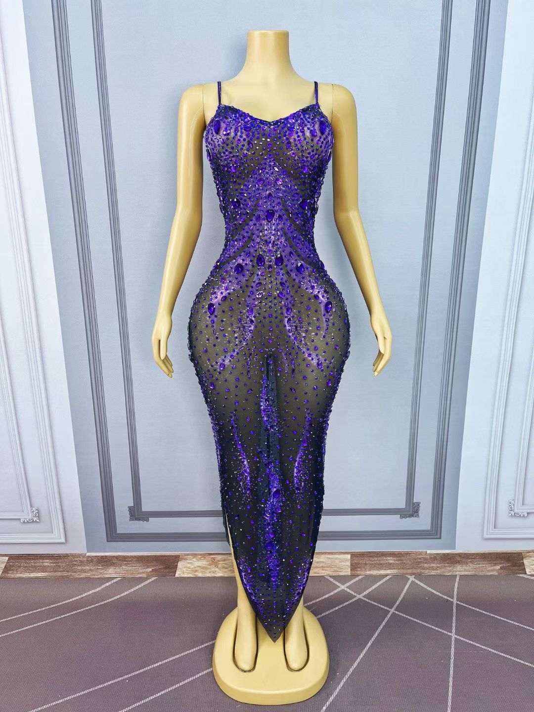CELESINYI Yexiao Crystal Amethyst Flame Gown