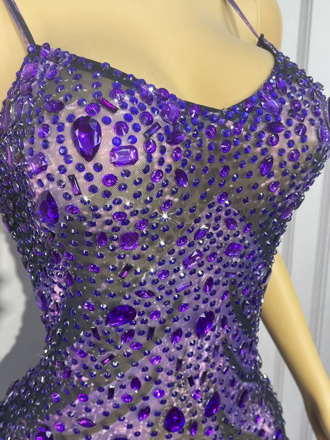 CELESINYI Yexiao Crystal Amethyst Flame Gown