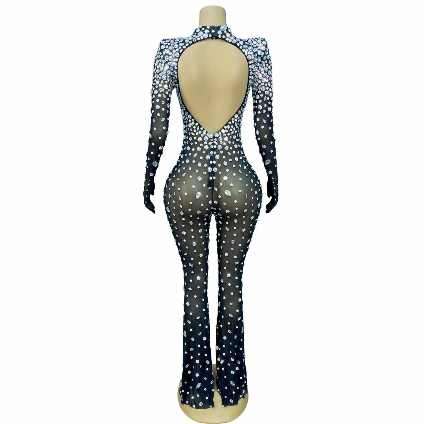 CELESINYI Dashuijing Crystal Bell-Bottom Catsuit