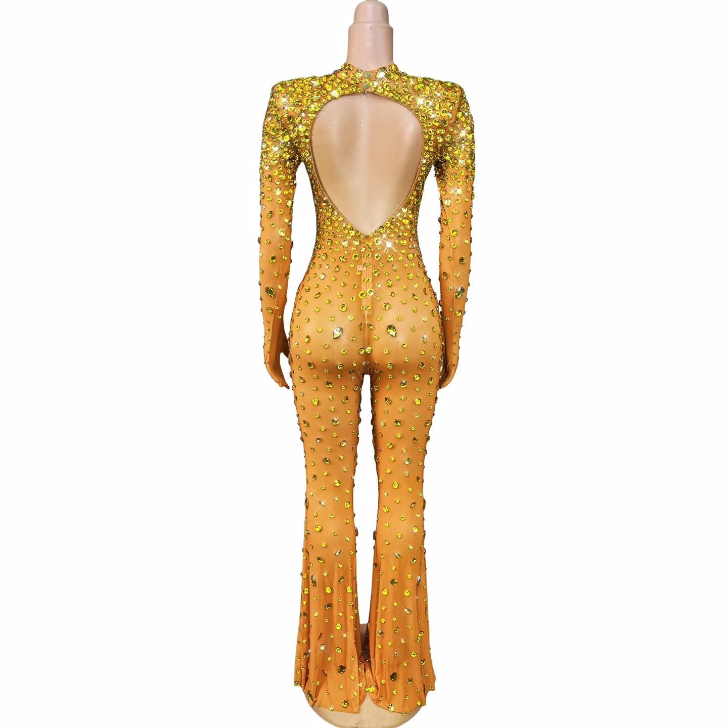 CELESINYI Dashuijing Crystal Bell-Bottom Catsuit