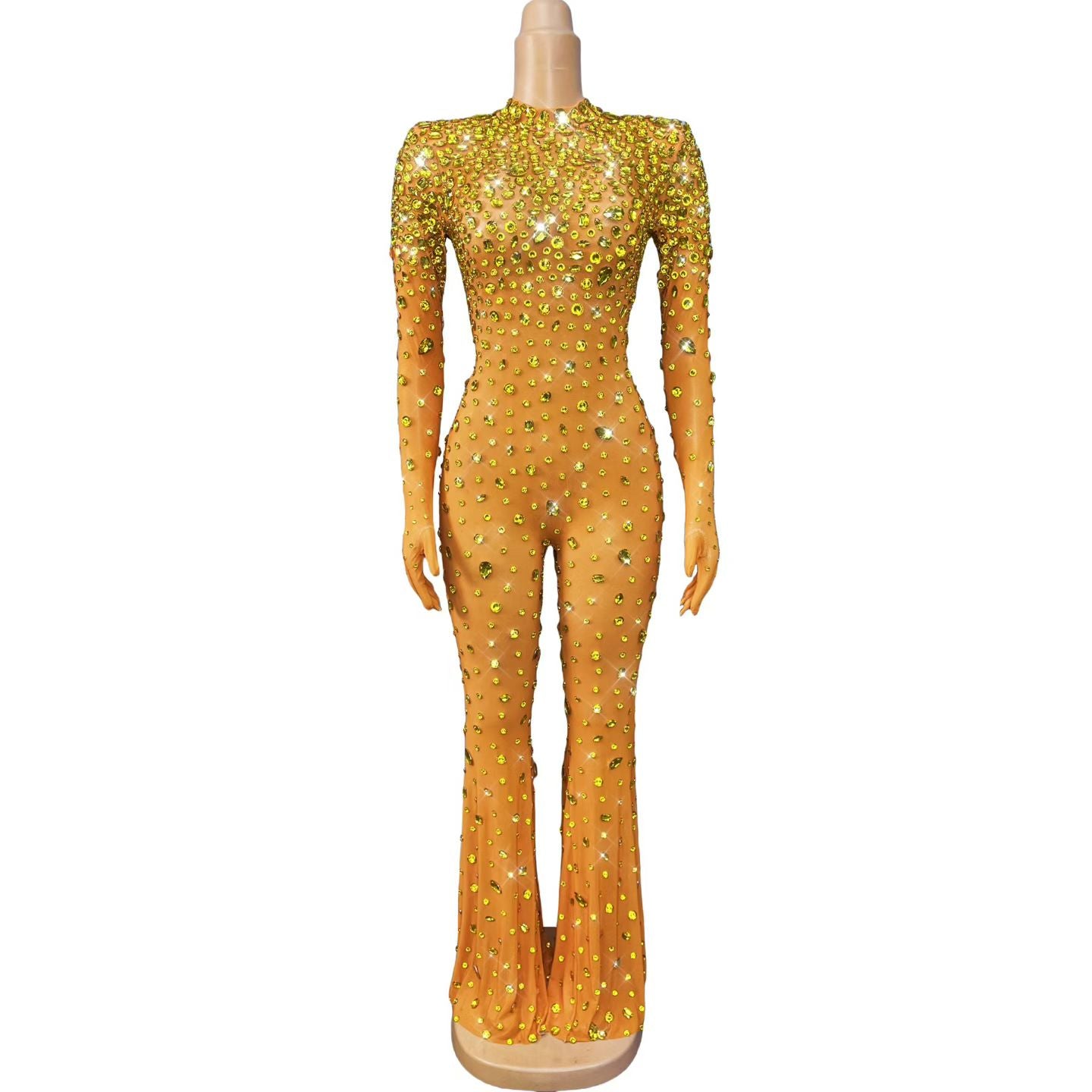 CELESINYI Dashuijing Crystal Bell-Bottom Catsuit