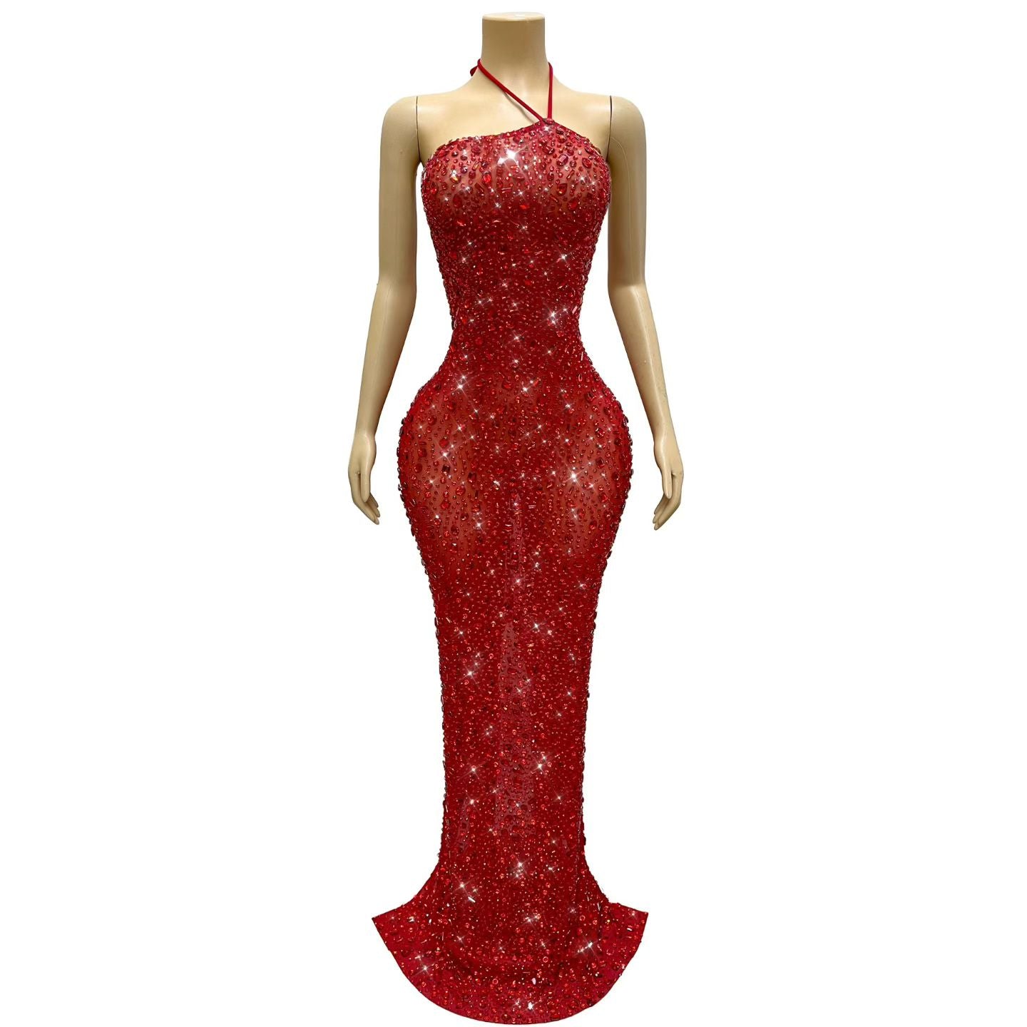 CELESINYI Xingyao Crystal Red Mermaid Gown
