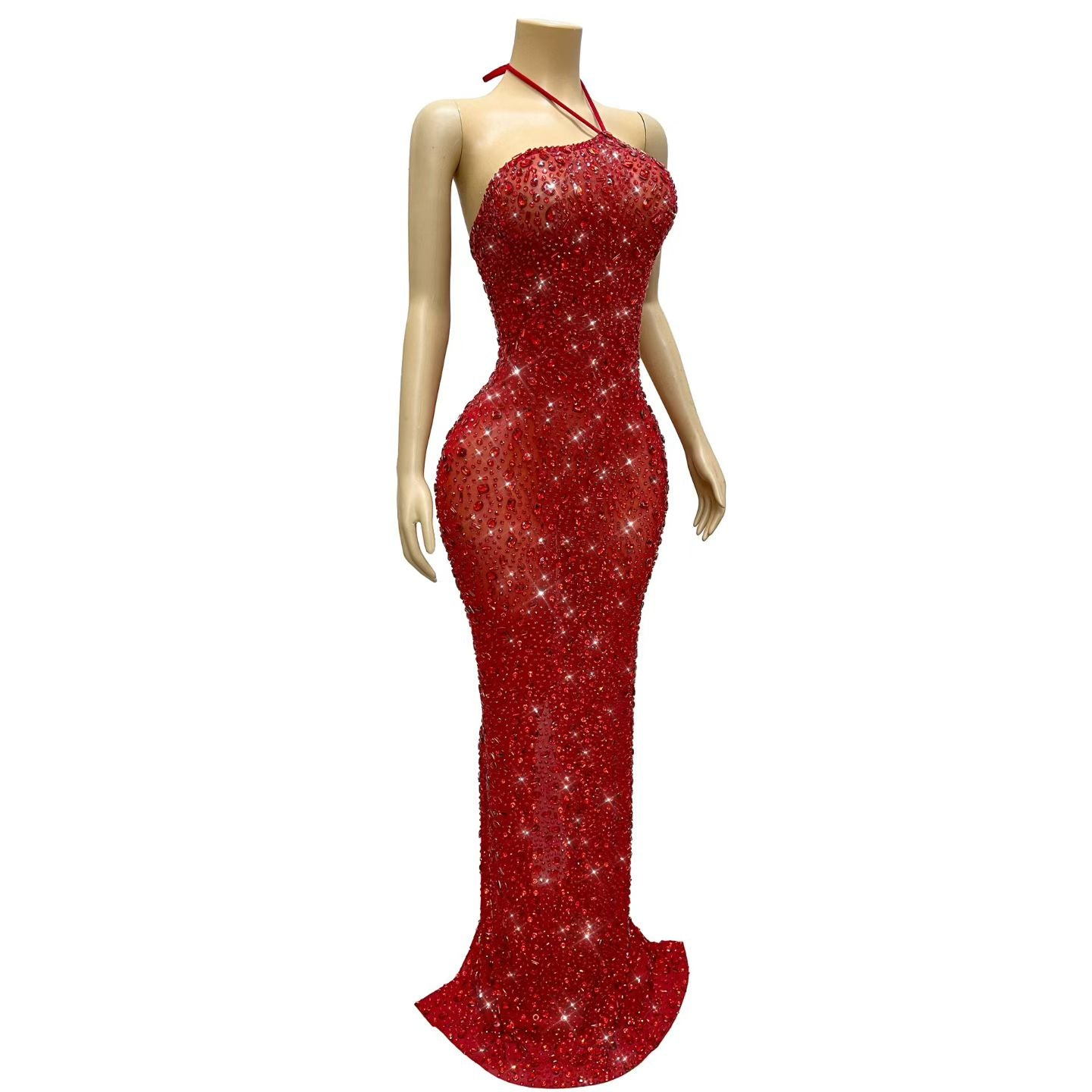 CELESINYI Xingyao Crystal Red Mermaid Gown